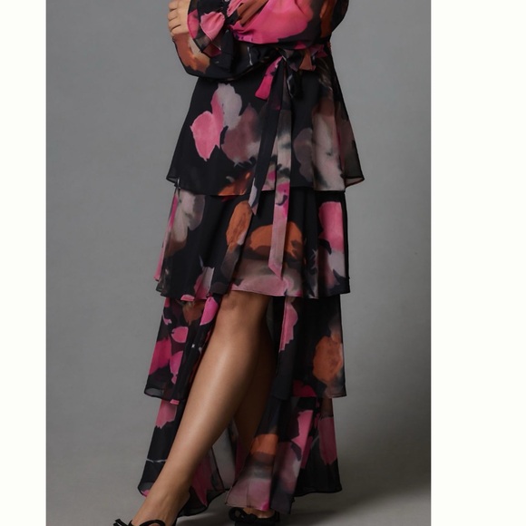 NWT Anthropologie Hutch Long-Sleeve V-Neck True Wrap Maxi Dress Floral 2X - Picture 9 of 17